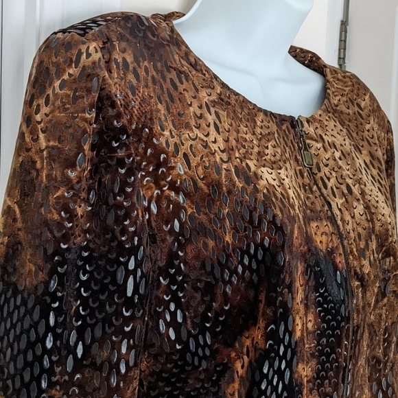 Joseph Ribkoff leopard animal print jacket cardigan brown black size 8 @T1 - Picture 8 of 8